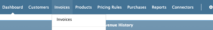 Figure Invoices 1: Invoices menu bar